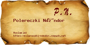 Polereczki Nándor névjegykártya